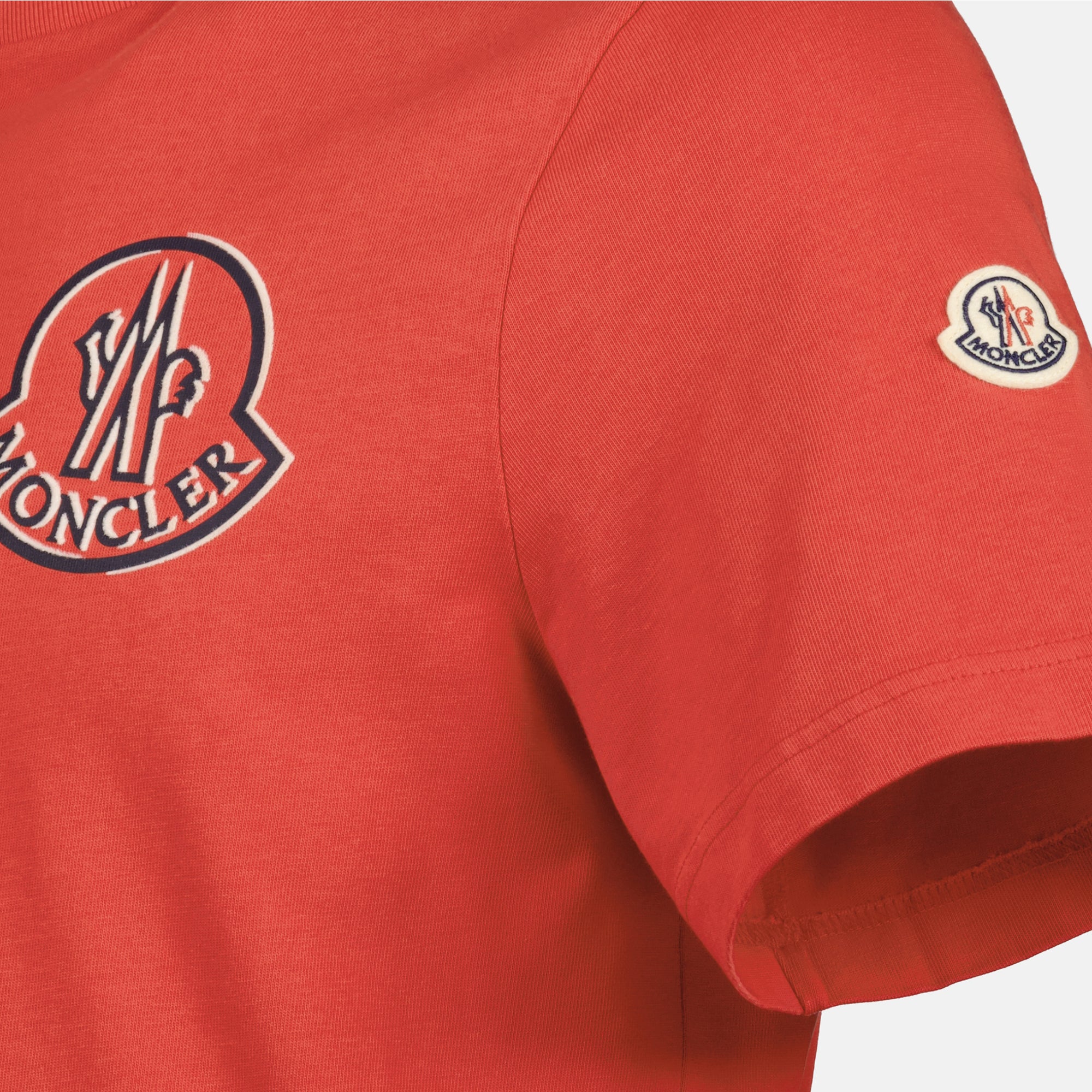 Red Logo Cotton T-Shirt - MONCLER /Bigロゴ/Tシャツ赤 Polos \u0026 