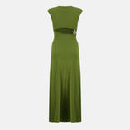 Imagen del vestido verde fruncido de la marca Christopher Esber para mujer - Temporada Primavera-Verano 2026 - Vista Trasera