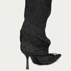 Imagem das botas acima do joelho D-Venus em denim da marca Diesel para Mulheres - Temporada Outono-Inverno 2025 - Vista traseira