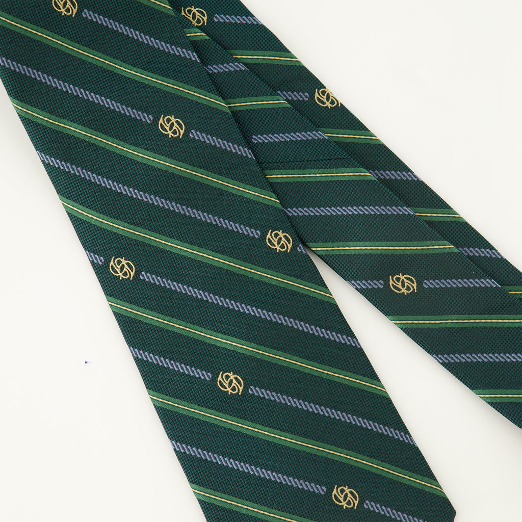 Image of the Monogram Stripe Tie item by Drole De Monsieur for Men - Autumn-Winter Season 2025 - Detailed View 2