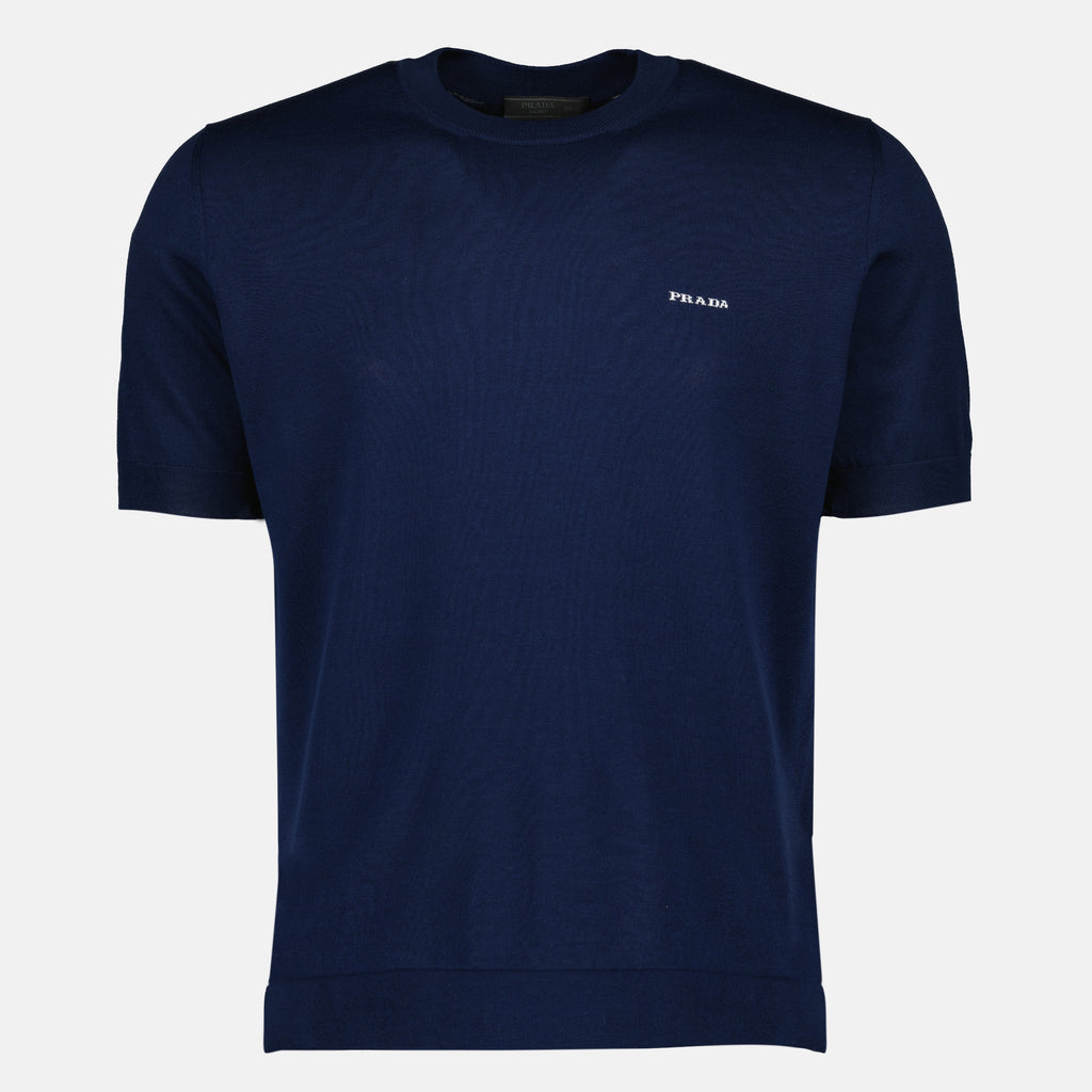 T-shirts 青いショートスリーブセーター Prada Bleu foncé Homme