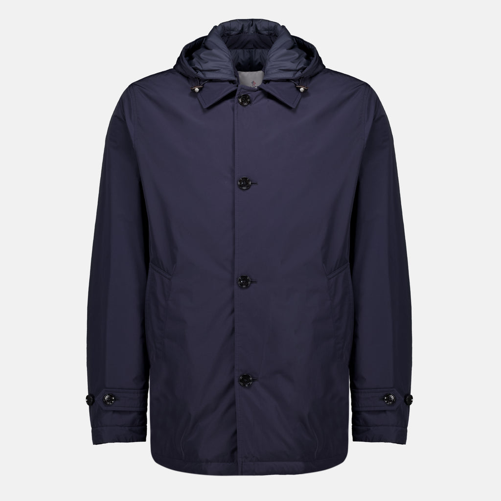 Manteaux Evrine Navy Blue Quilted Parka Moncler Bleu foncé Homme