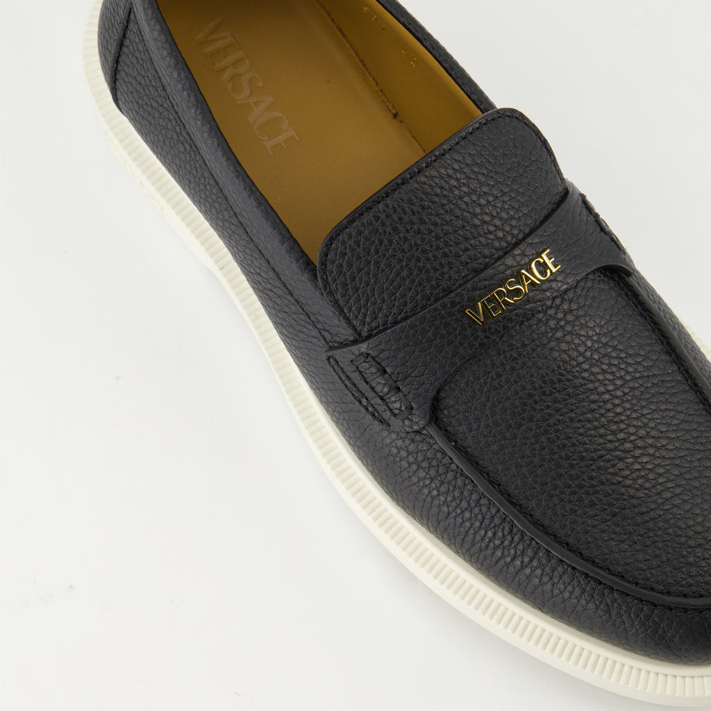 Formal shoes Leather Loafers Versace Black Homme