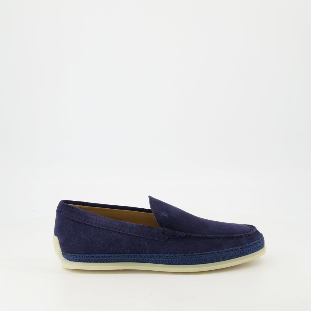 Loafers Suede Leather Loafers Tod's Blue Homme