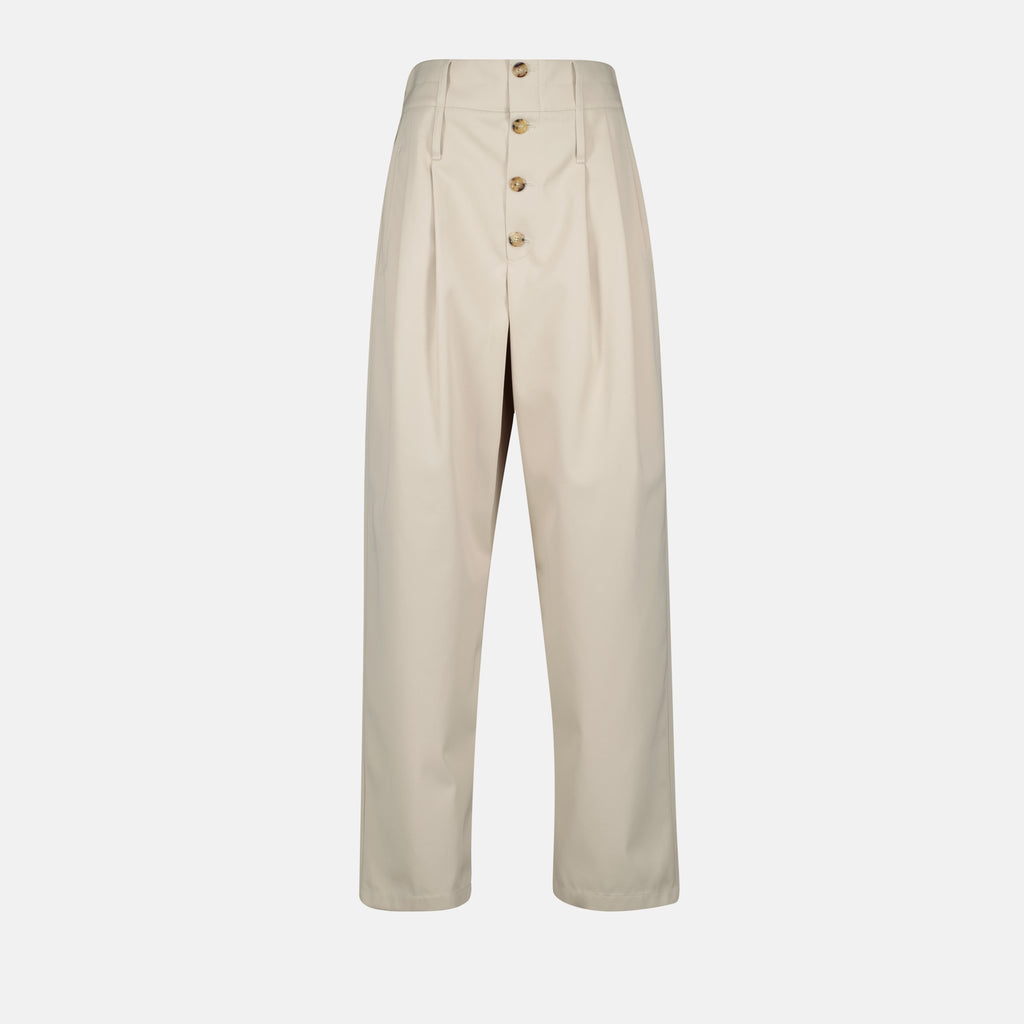 Pants Pleated Trousers Moschino Beige Femme
