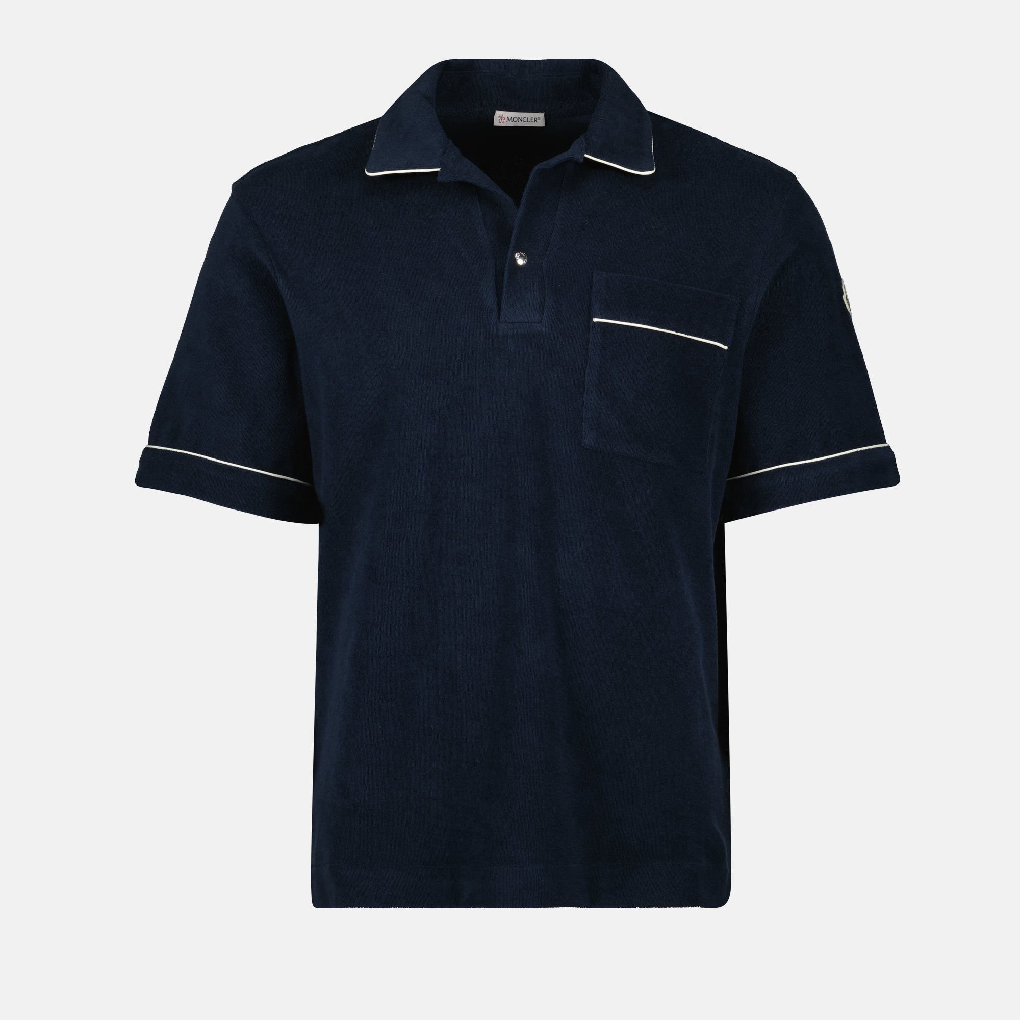 Polo shirts Terry Cotton Polo Moncler Dark blue Homme