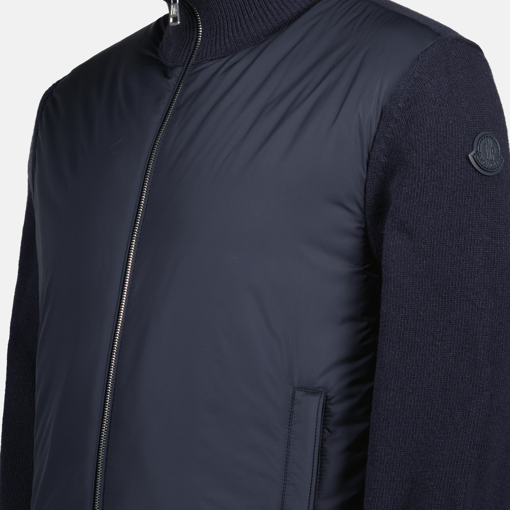 Chaquetas Chaqueta de plumas de dos materiales Moncler azul oscuro Homme