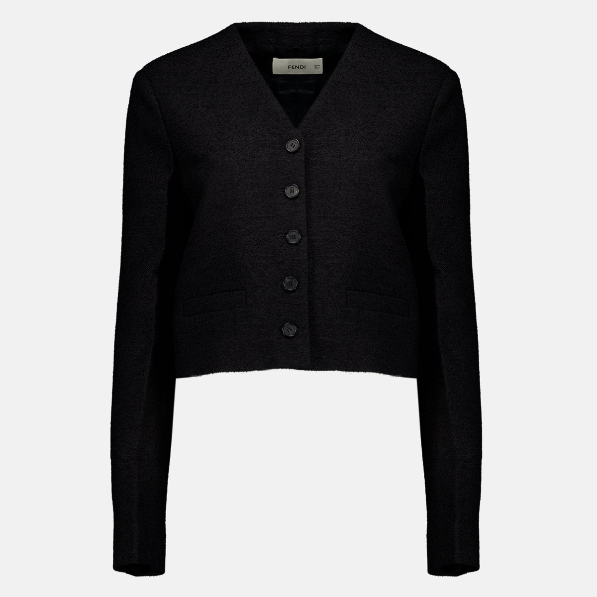 Vestes 부클 울 재킷 Fendi Noir Femme