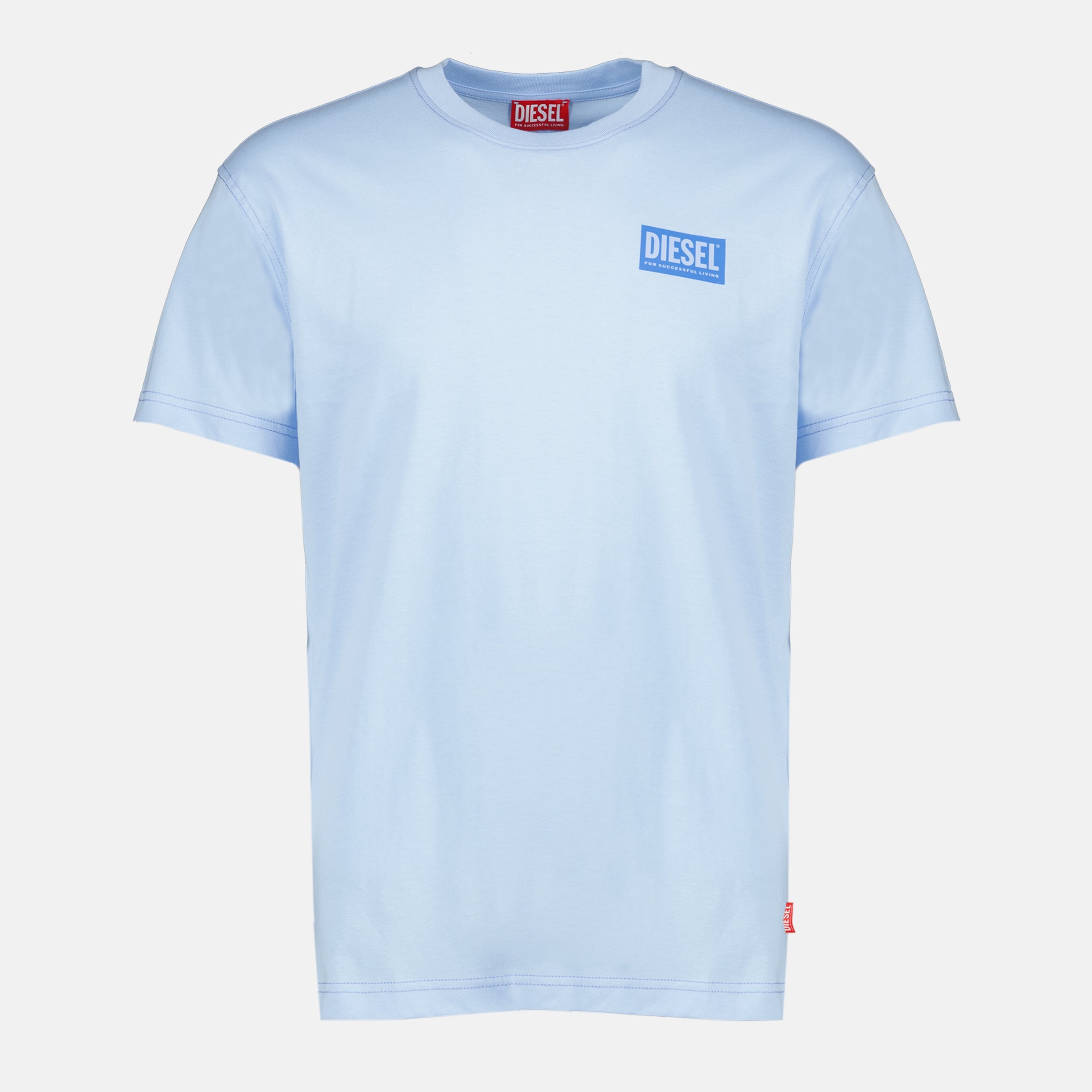 Image de l'article T-shirt T-Norm bleu en coton de la marque Diesel pour Homme - Saison Printemps-Été 2026 - Vue de Face