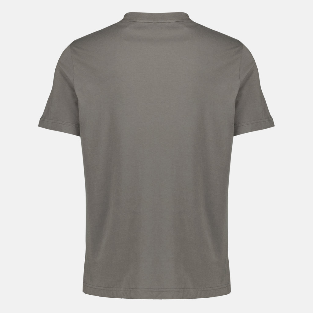 T-shirts Graues Baumwoll-T-Shirt mit Tricolor-Logo Moncler Gris Homme