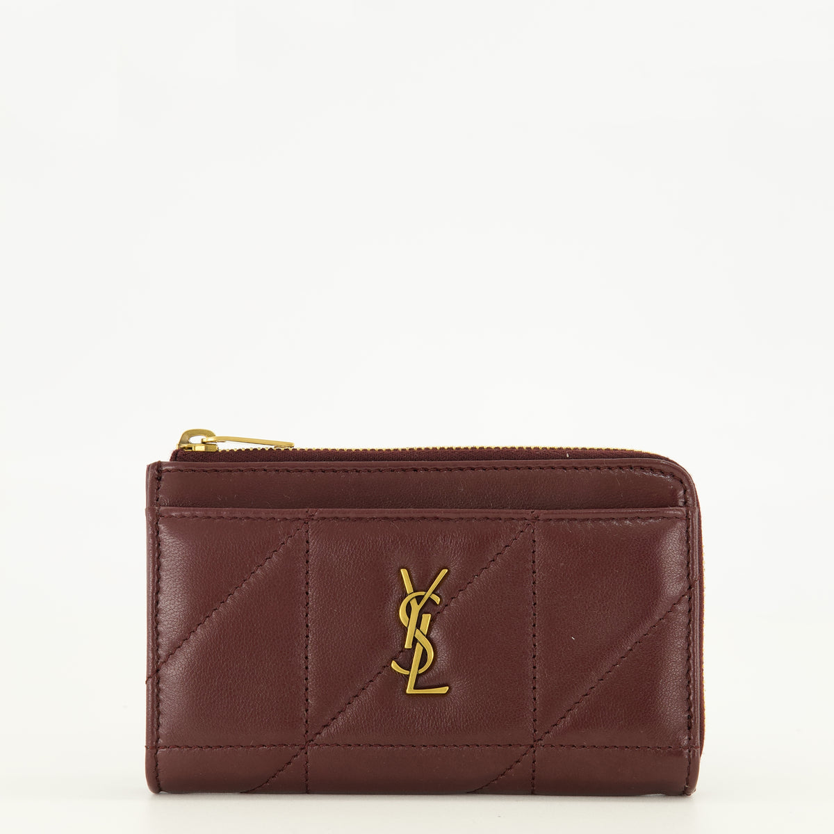 Petite maroquinerie Porte-cartes Jamie zippé bordeaux Saint Laurent Bordeaux Femme