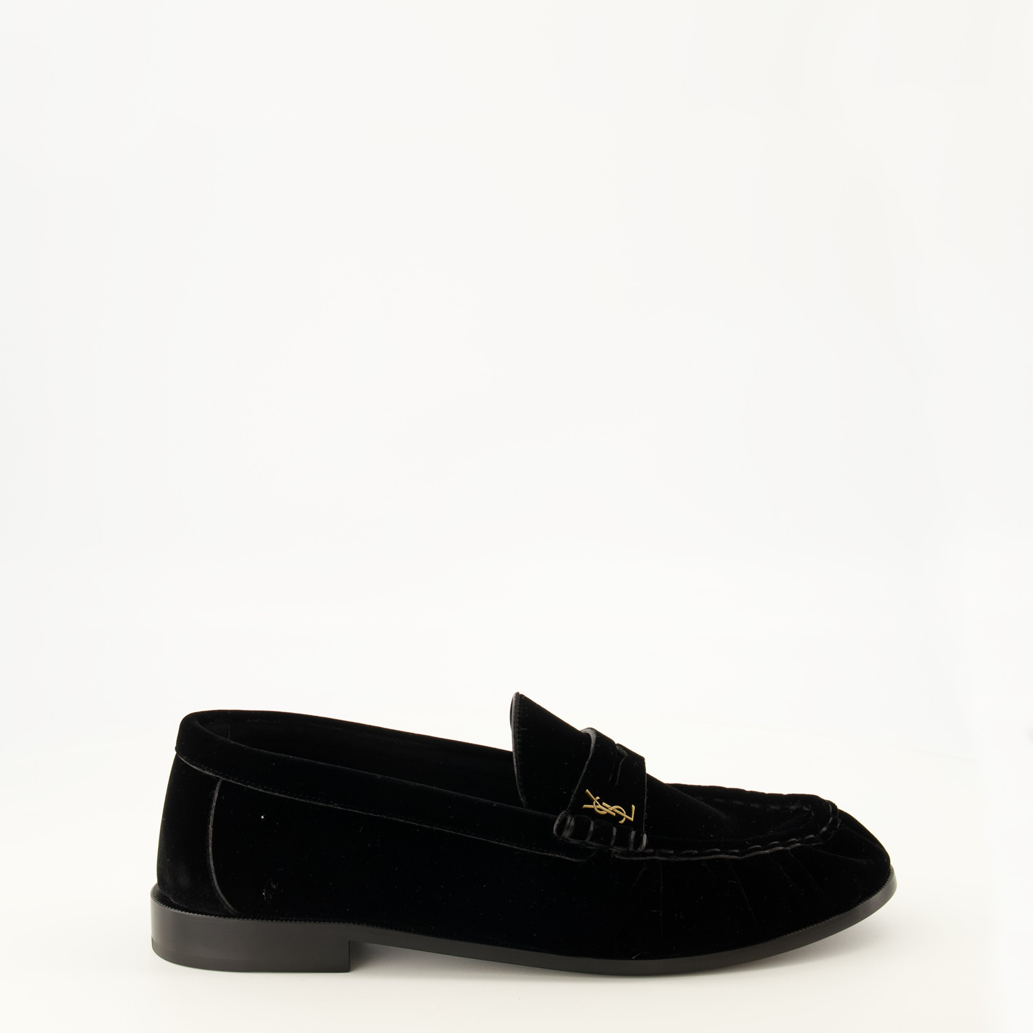 Mocassins Schwarzer Samt Supple Loafer Saint Laurent Noir Homme