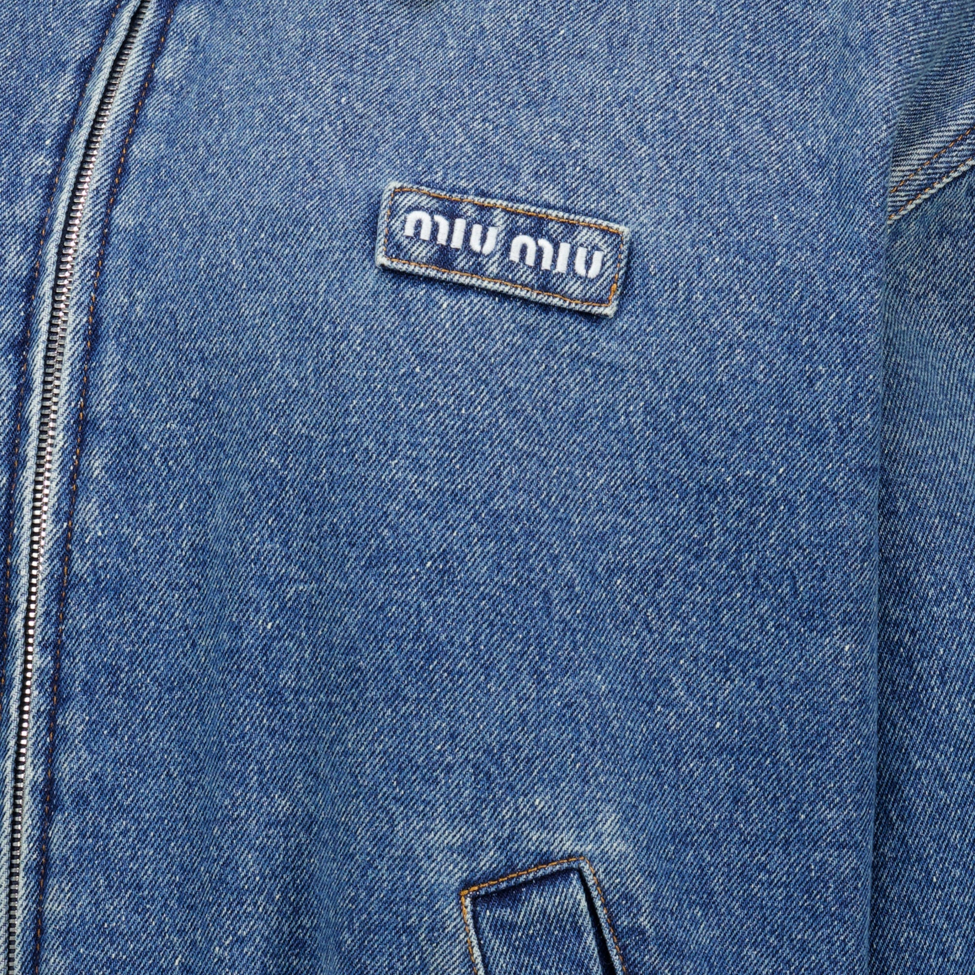 Vestes Blaue Jeansjacke Miu Miu Bleu foncé Femme