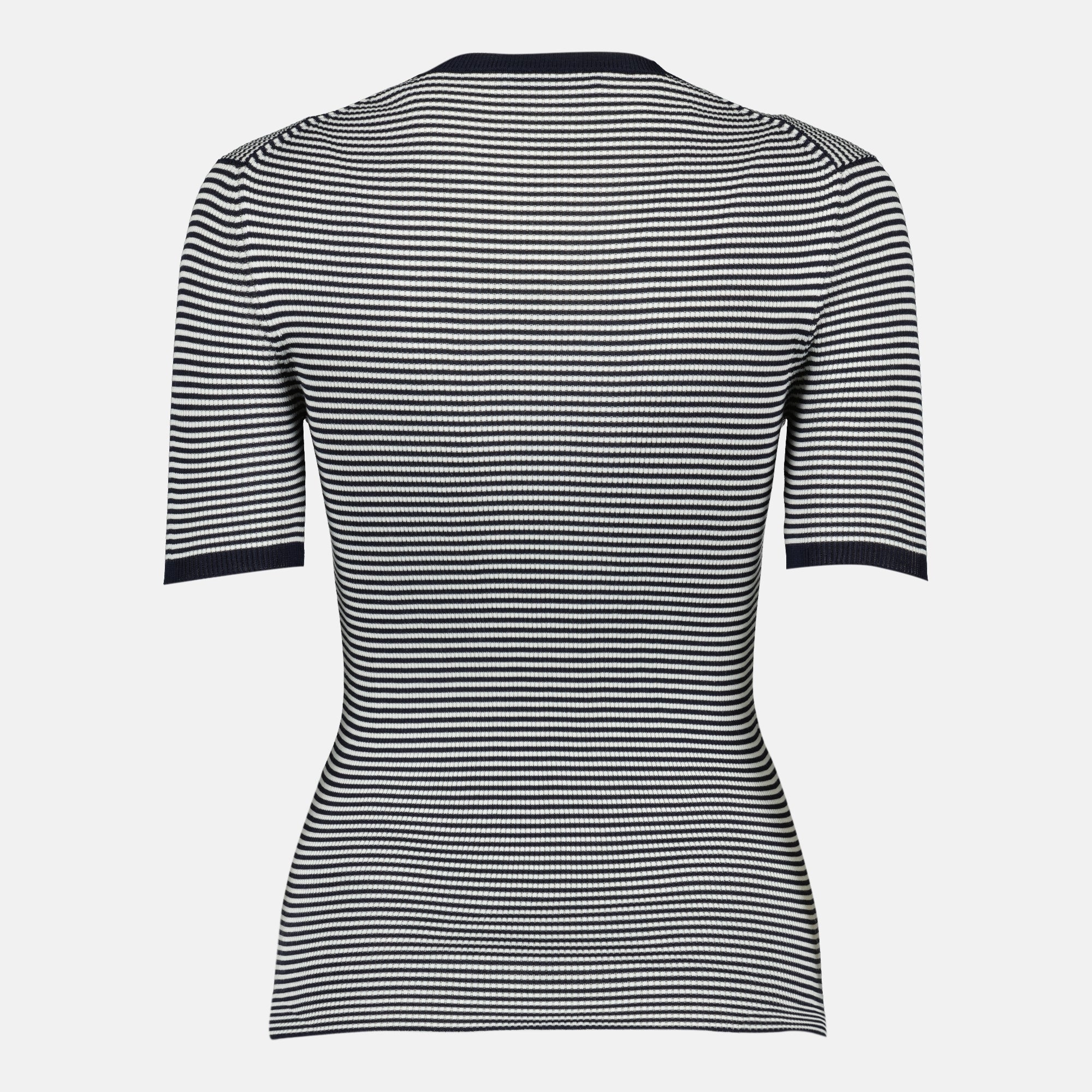 Image de l'article T-shirt à rayures noir et blanc de la marque Prada pour Femme - Saison Printemps-Été 2026 - Vue de Dos