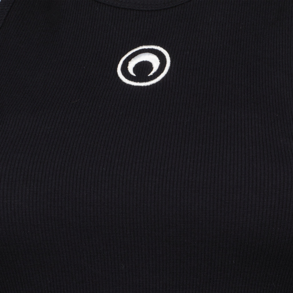 Tops Canotta Nera Moon in Cotone Marine Serre Noir Femme