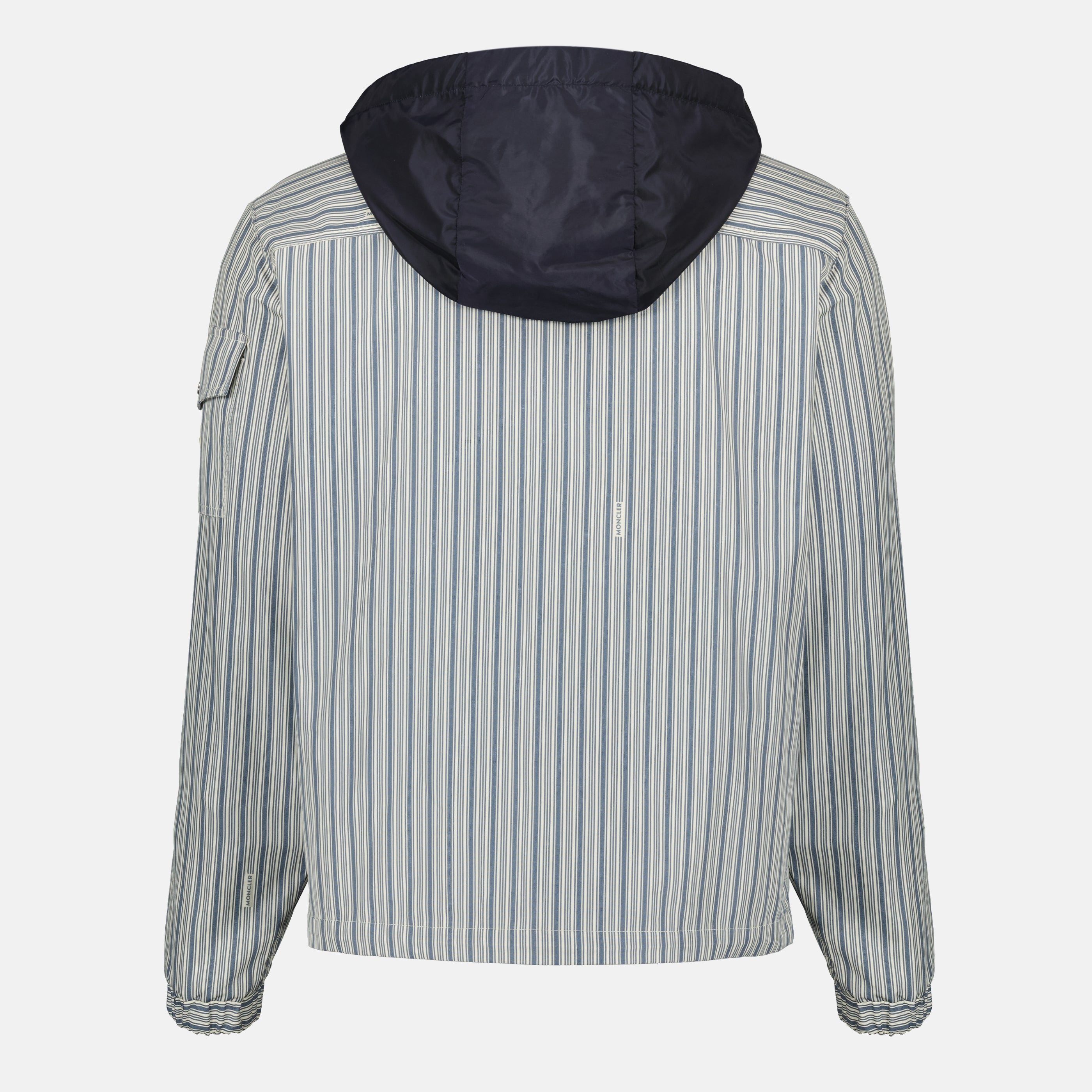 Vestes Veste Havas en popeline rayée Moncler Bleu Homme