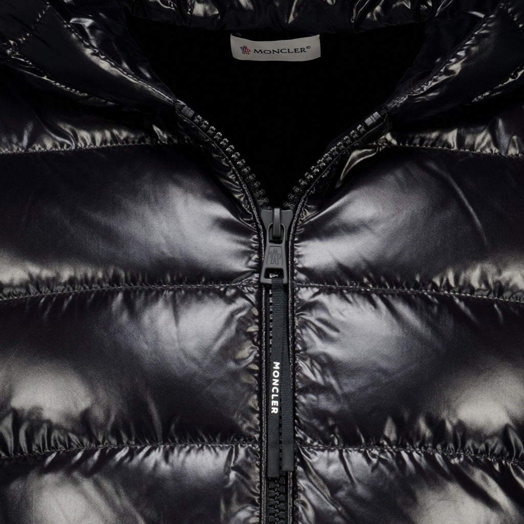 Maille Zweifarbige schwarze Jacke aus Wolle und Cashmere Moncler Noir Homme