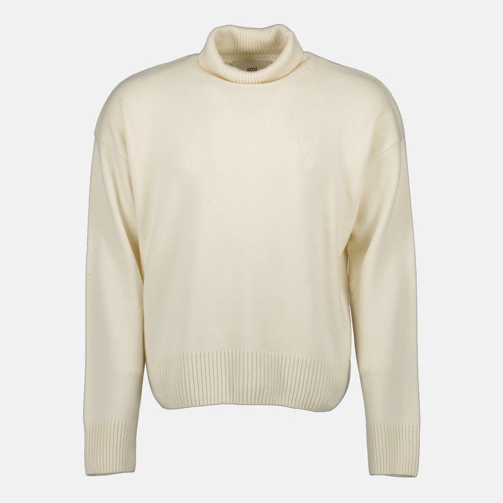 Image de l'article Pull col roulé Ami de coeur de la marque Ami PARIS pour Unisex - Saison Automne-Hiver 2025 - Vue de Face