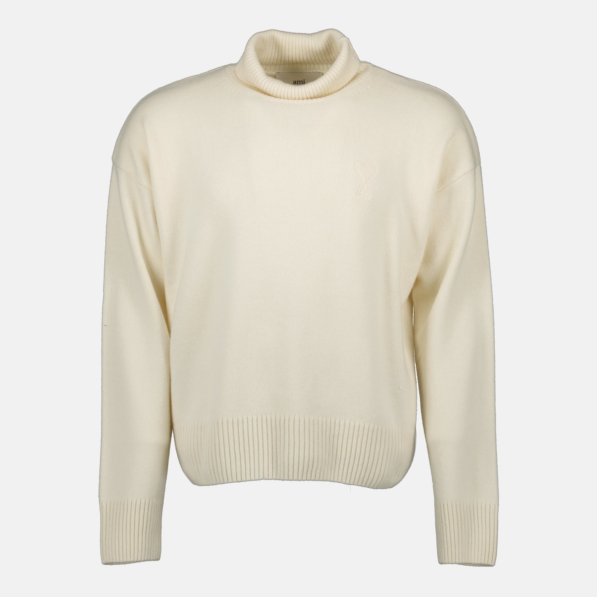 Image of the article Ami heart turtleneck sweater from the brand Ami PARIS for Unisex - Autumn-Winter Season 2025 - Front View