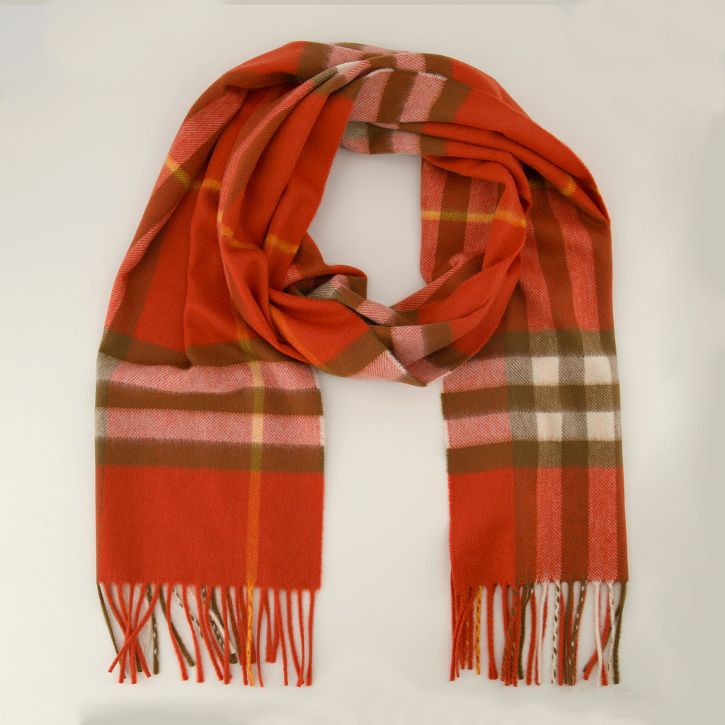 Écharpes, foulards et gants Écharpe en cachemire Check orange Burberry Orange Unisexe