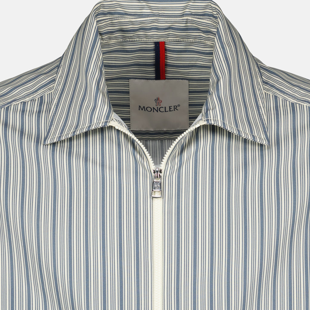 Vestes Veste Havas en popeline rayée Moncler Bleu Homme