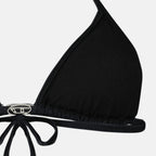 Image of the Elettra black nylon bikini top by Diesel for Women - Spring-Summer 2026 - Detailed View_2