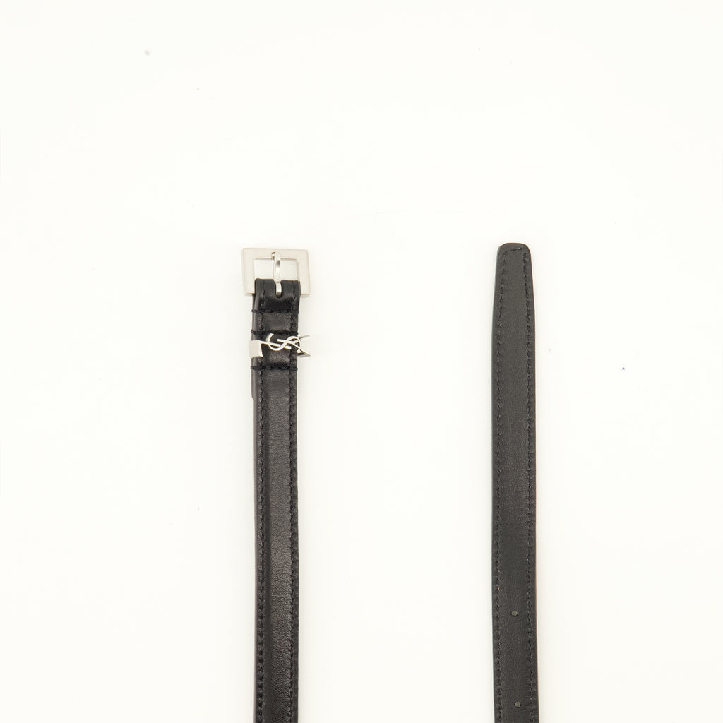 Ceintures Cassandre Slim Belt Black Saint Laurent Noir Femme