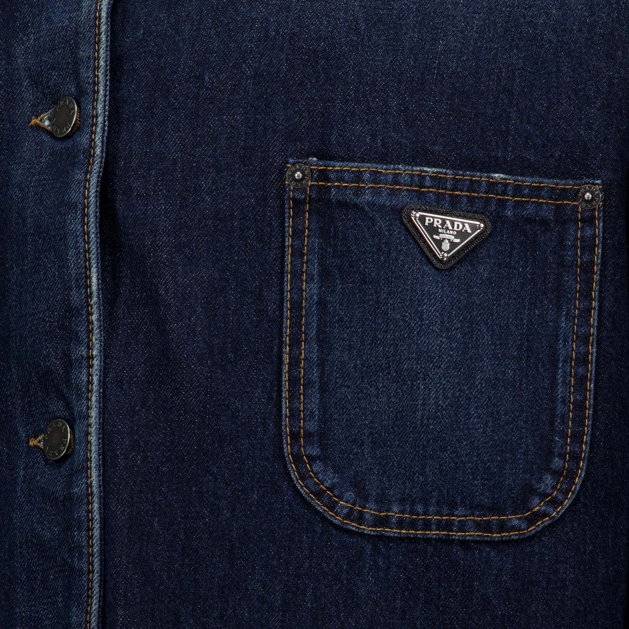 Vestes Casaco de Denim e Couro Azul Escuro Prada Bleu foncé Femme