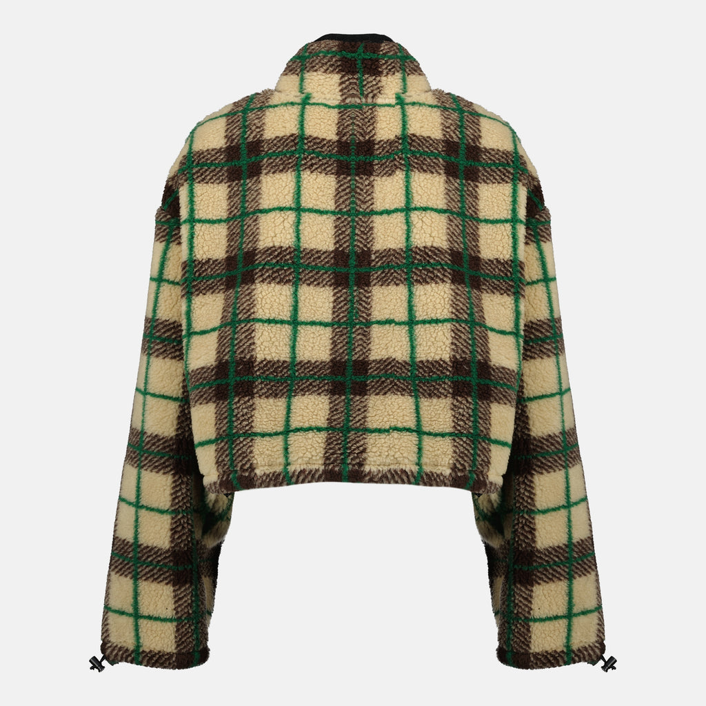 Vestes Casaco de Fleece Beje Quadriculado Miu Miu Marron Femme