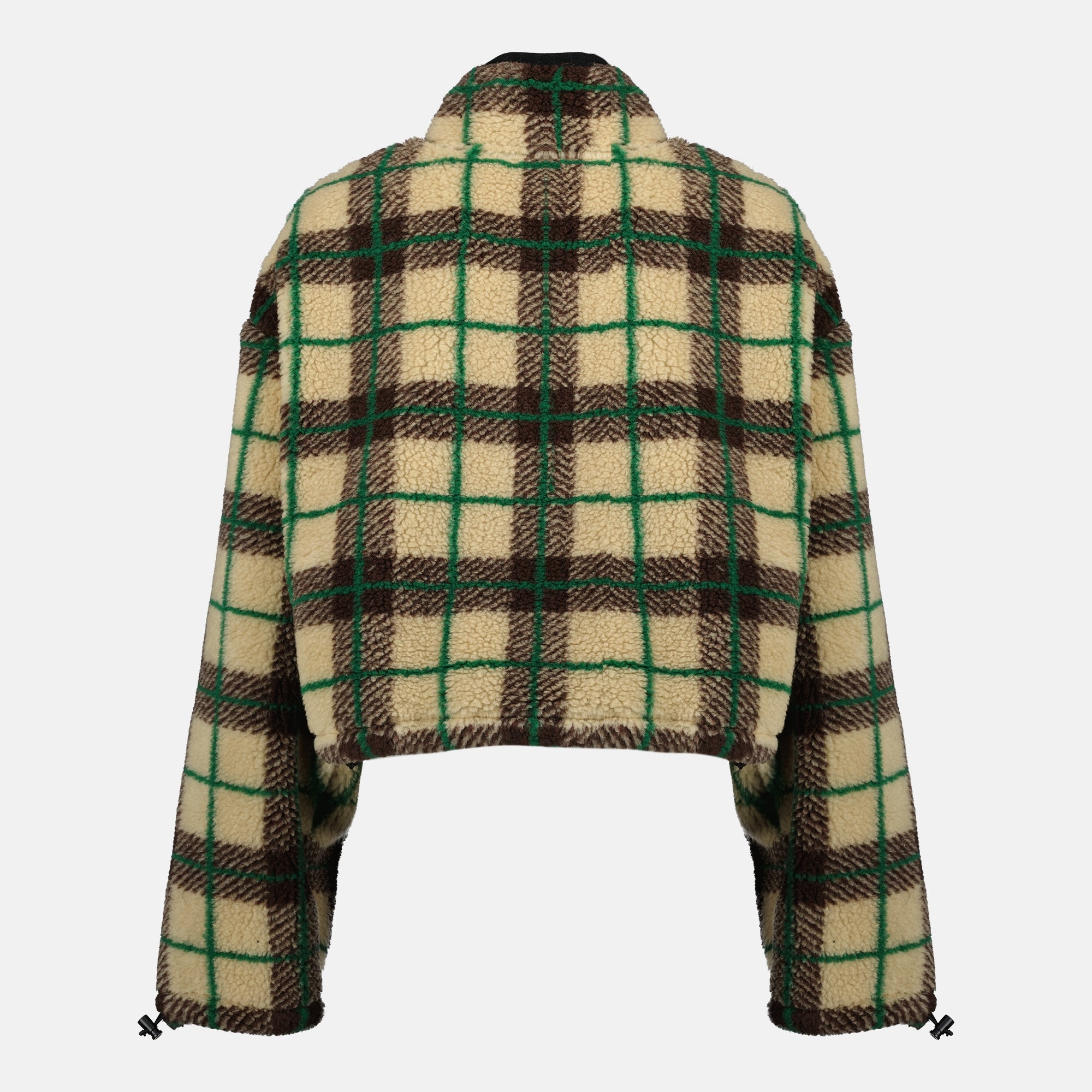 Vestes Casaco de Fleece Beje Quadriculado Miu Miu Marron Femme