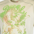 Imagen de la camiseta de hombre de la marca Diesel con estampado verde - Temporada Primavera-Verano 2026 - Vista Detallada_1