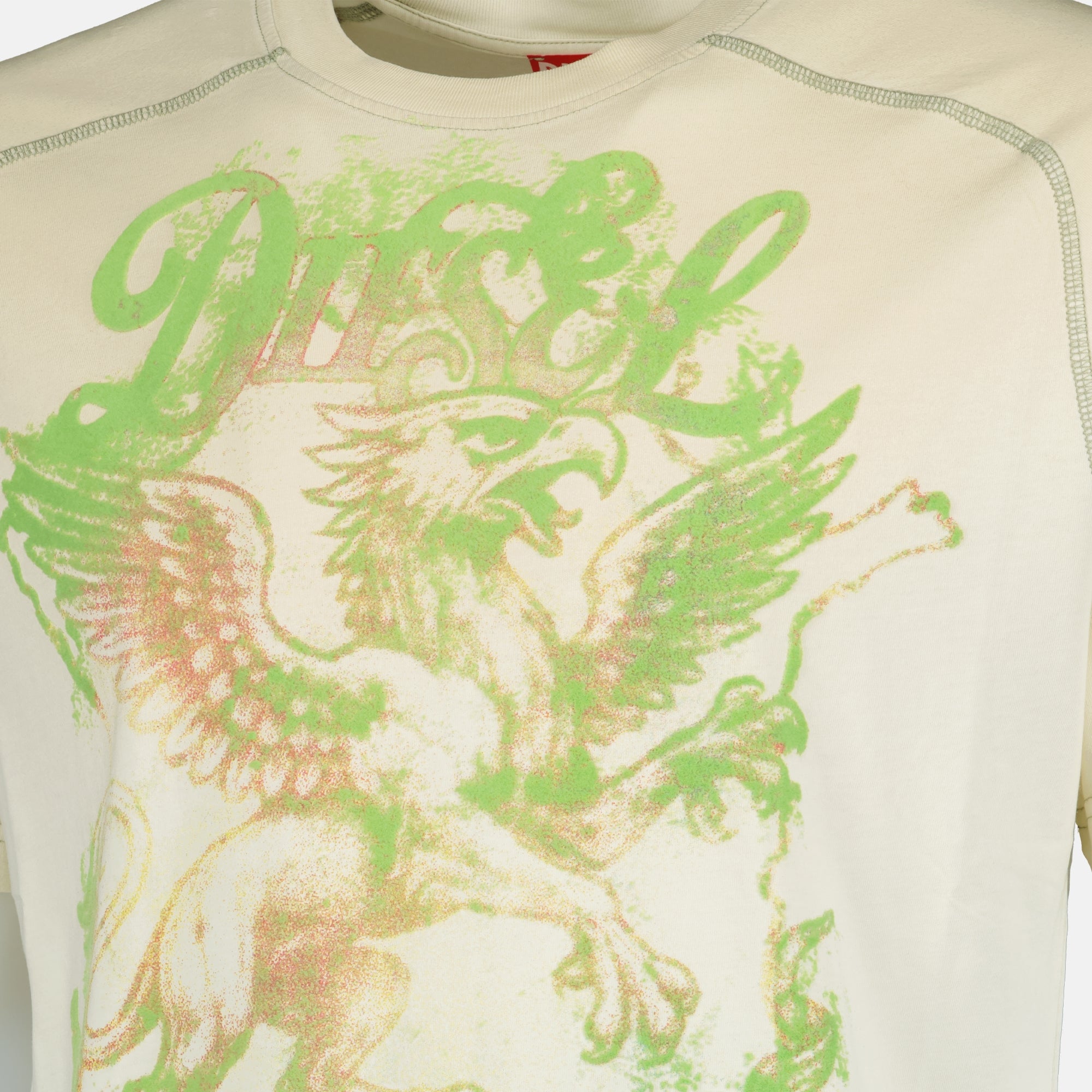 Image de l'article T-shirt à imprimé vert de la marque Diesel pour Homme - Saison Printemps-Été 2026 - Vue détaillée_1