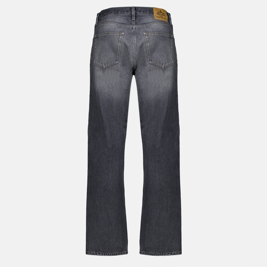 Pantalons Jean en denim vintage Prada Gris Homme
