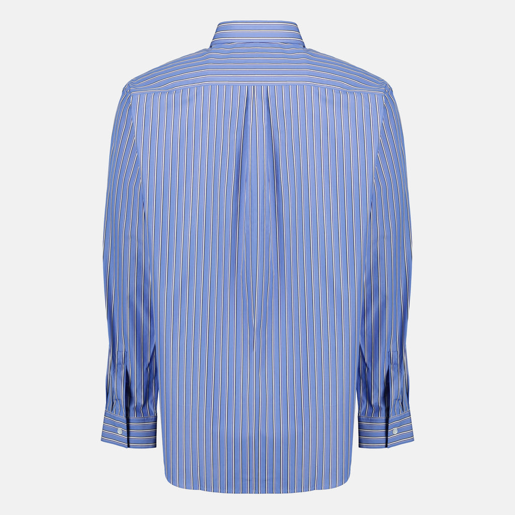 Immagine della camicia a righe blu in cotone di Dior per Uomo - Collezione Primavera-Estate 2026 - Vista Retro