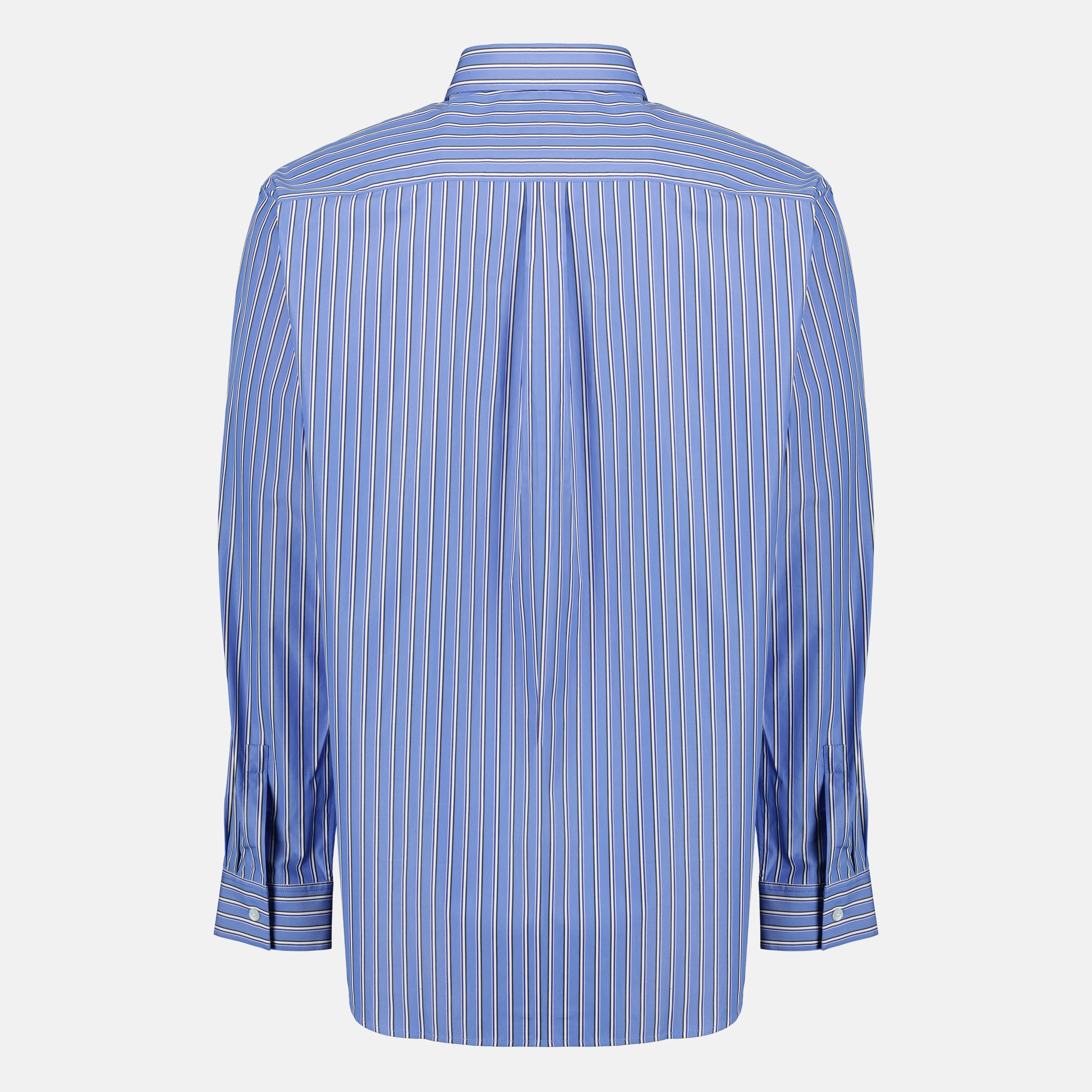Image of the Dior Men's Blue Striped Cotton Shirt - Spring-Summer 2026 - Back View