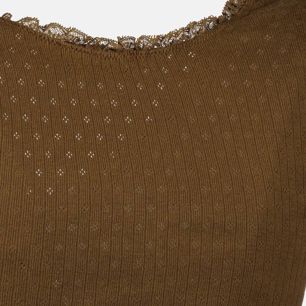 Tops Braunes Jersey-Top Miu Miu Marron Femme