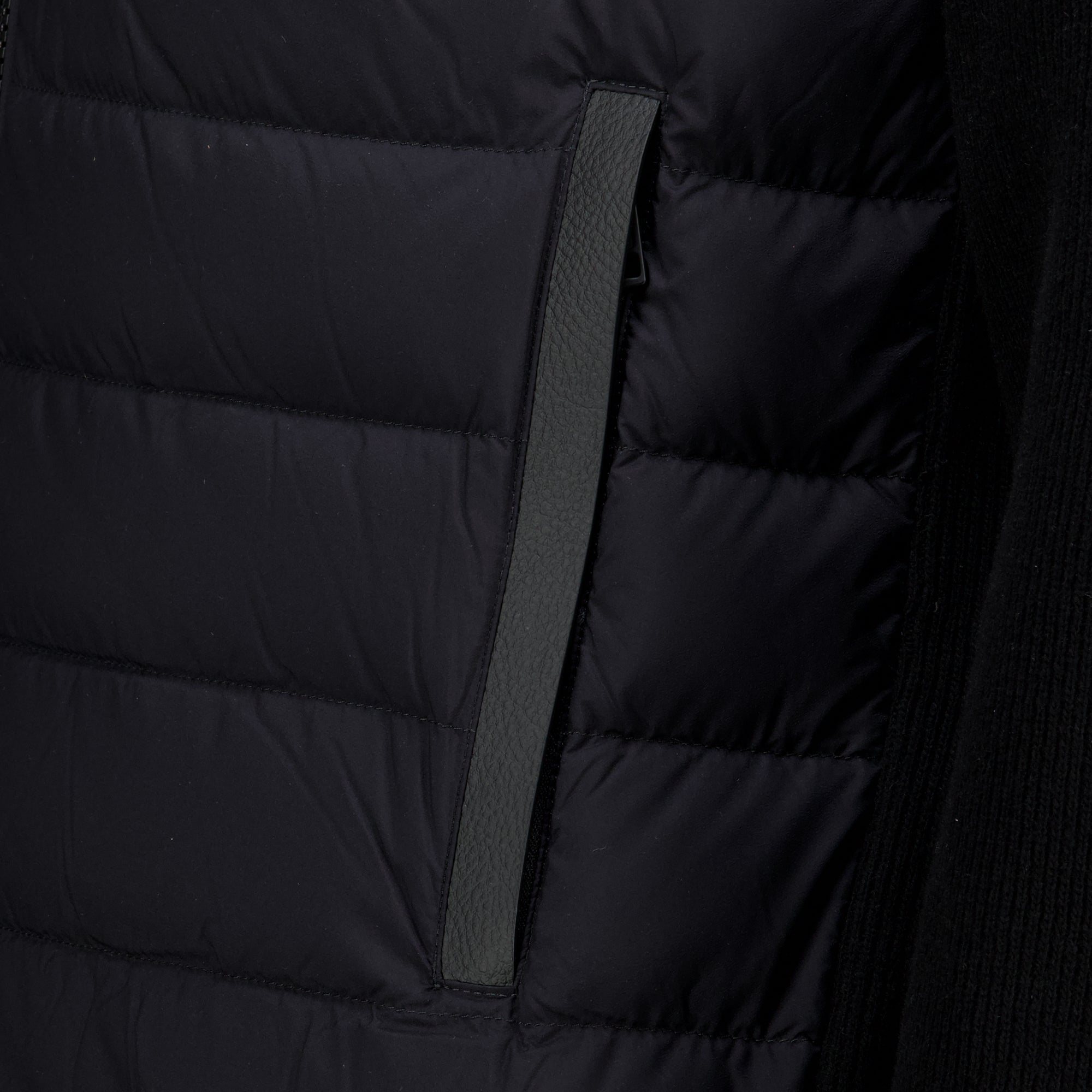Vestes Cárdigan Negros Matelassé con Cremallera Moncler Noir Homme