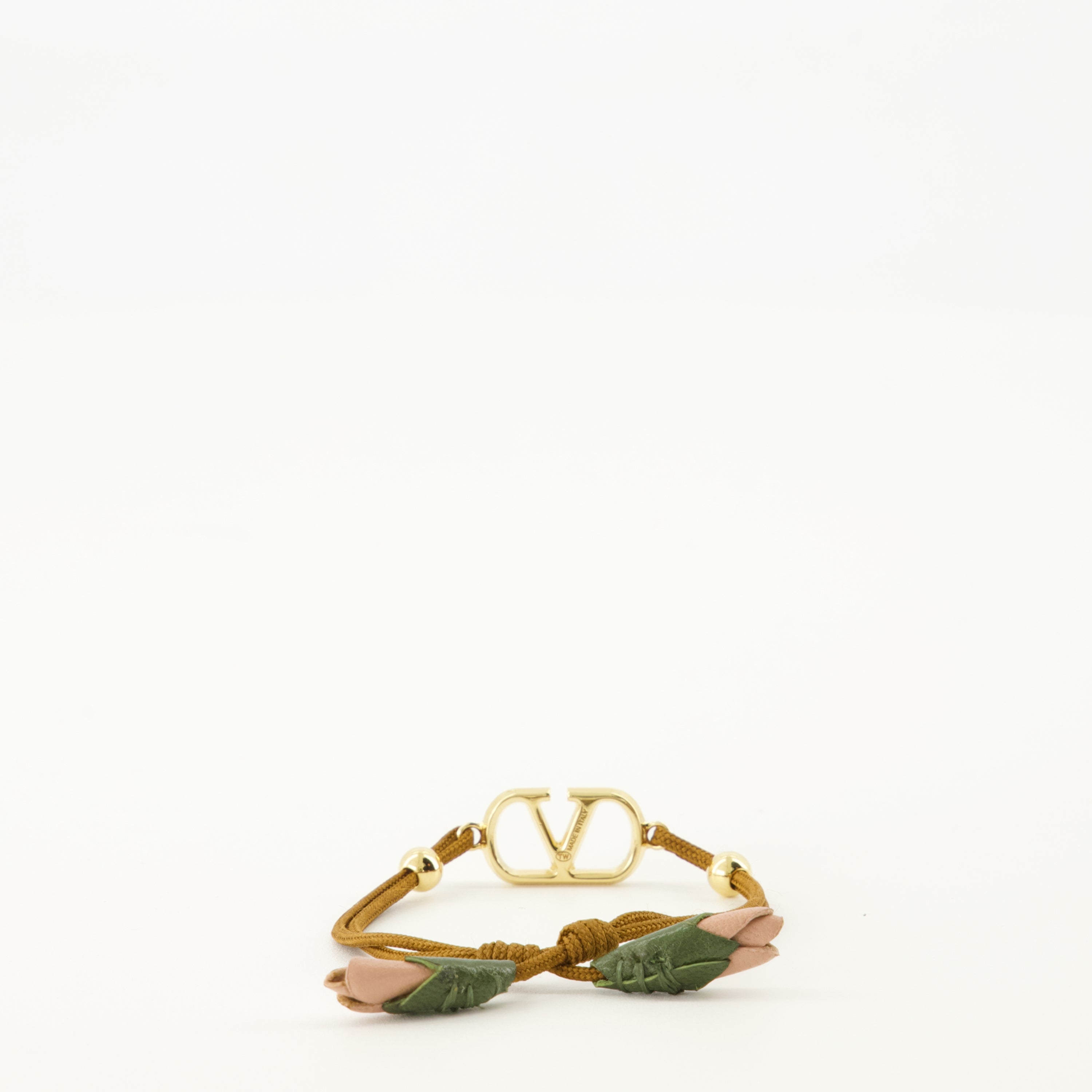 Image of the Vlogo Bracelet with brown cord by Valentino Garavani for Women - Spring-Summer 2026 - Back View