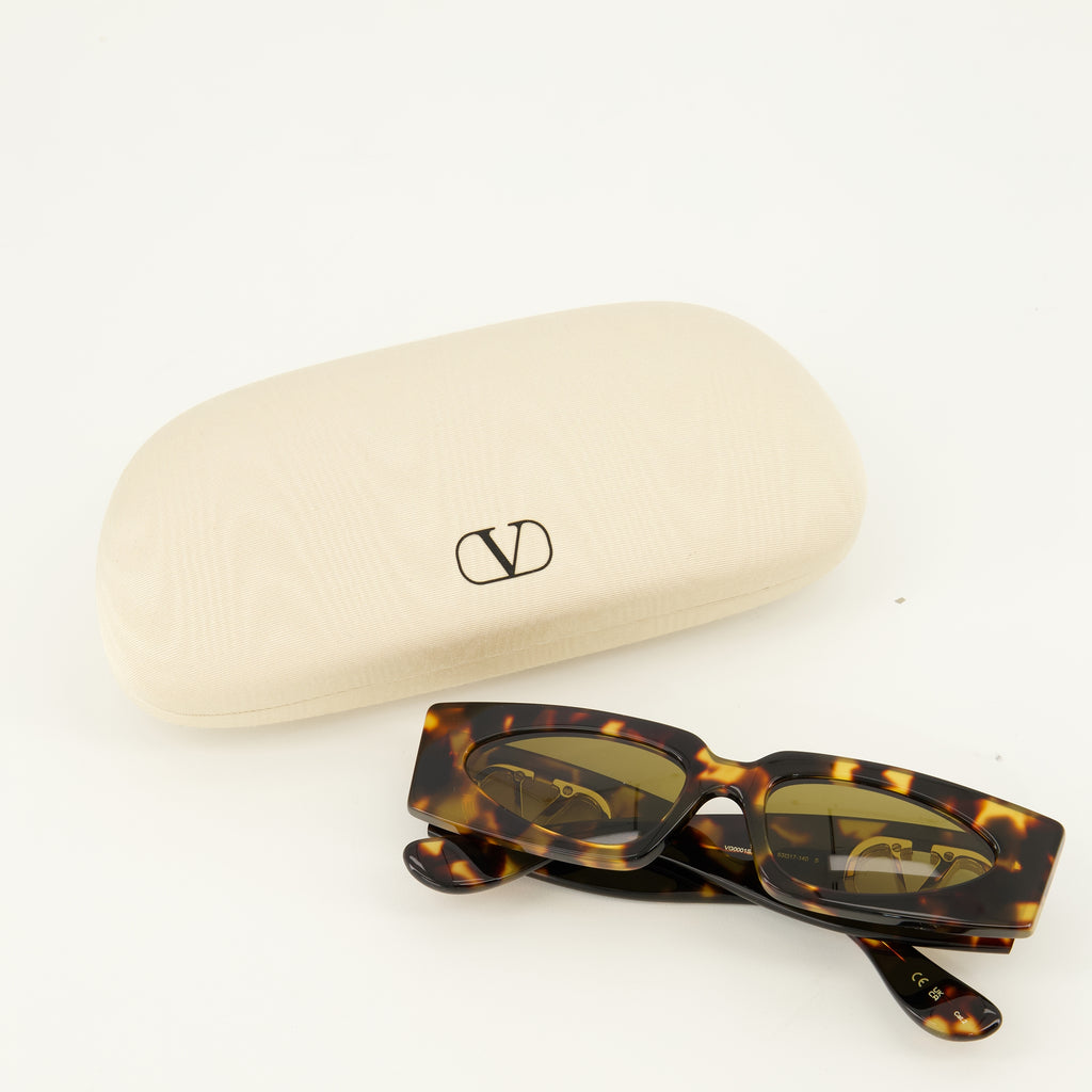 Lunettes Lunettes rectangulaires écailles de tortues Valentino Garavani Marron Femme