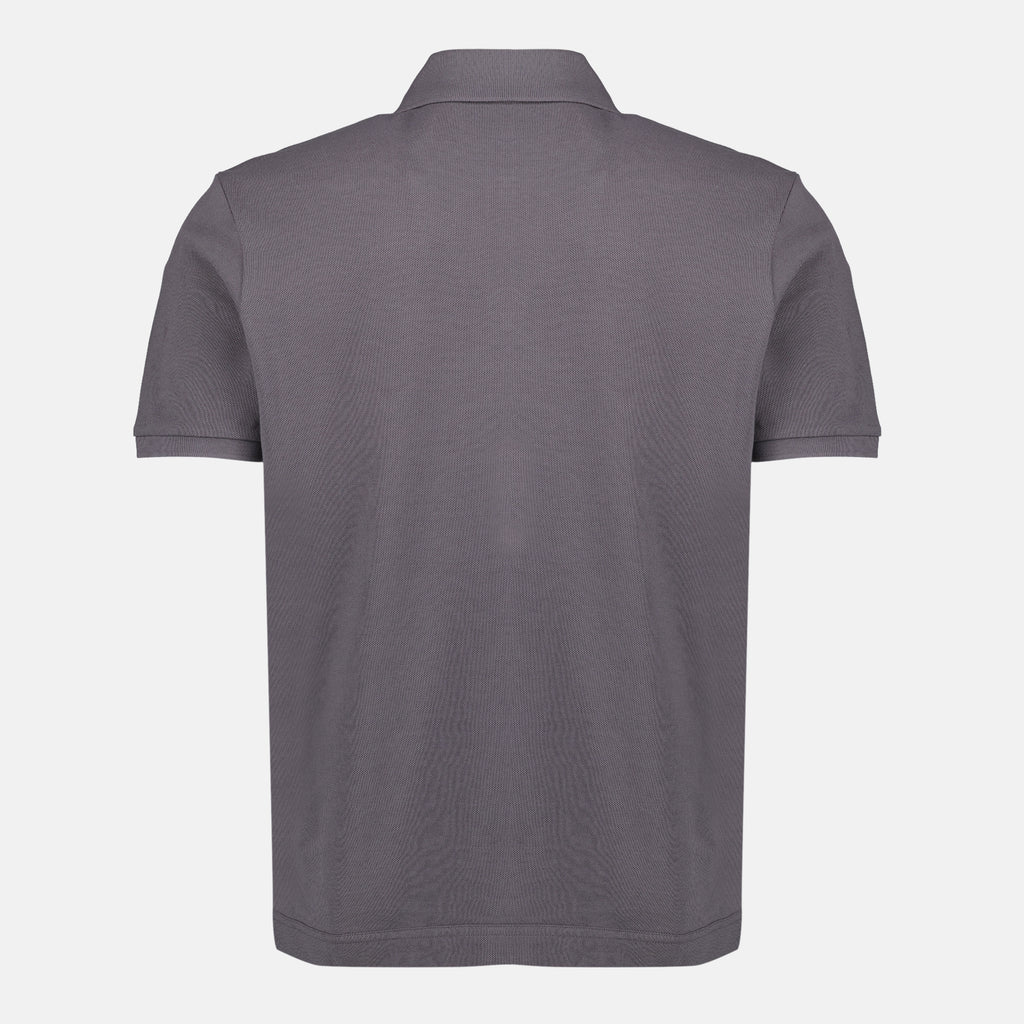 Image of the Moncler Men's gray logo cotton polo article - Spring-Summer 2026 - Back View