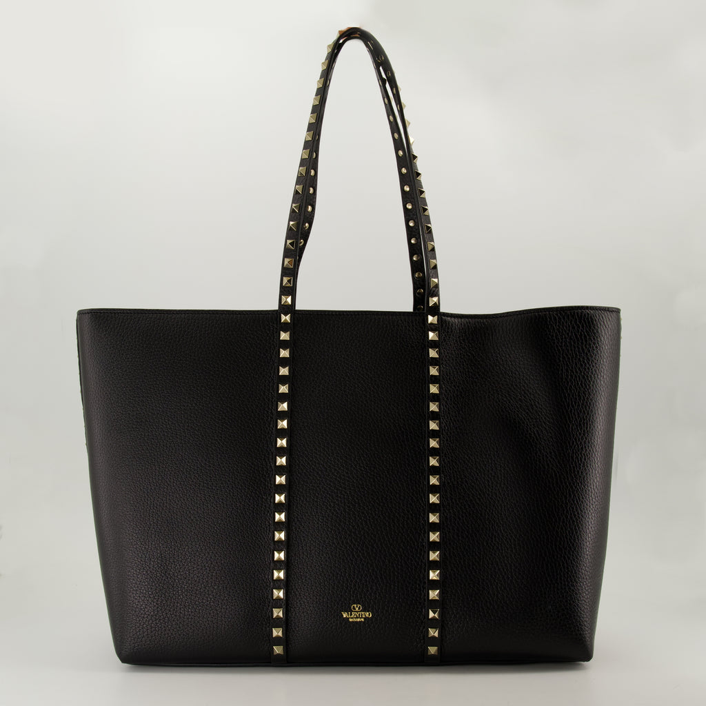 Borse tote Sac cabas en cuir Valentino Garavani Nero Femme