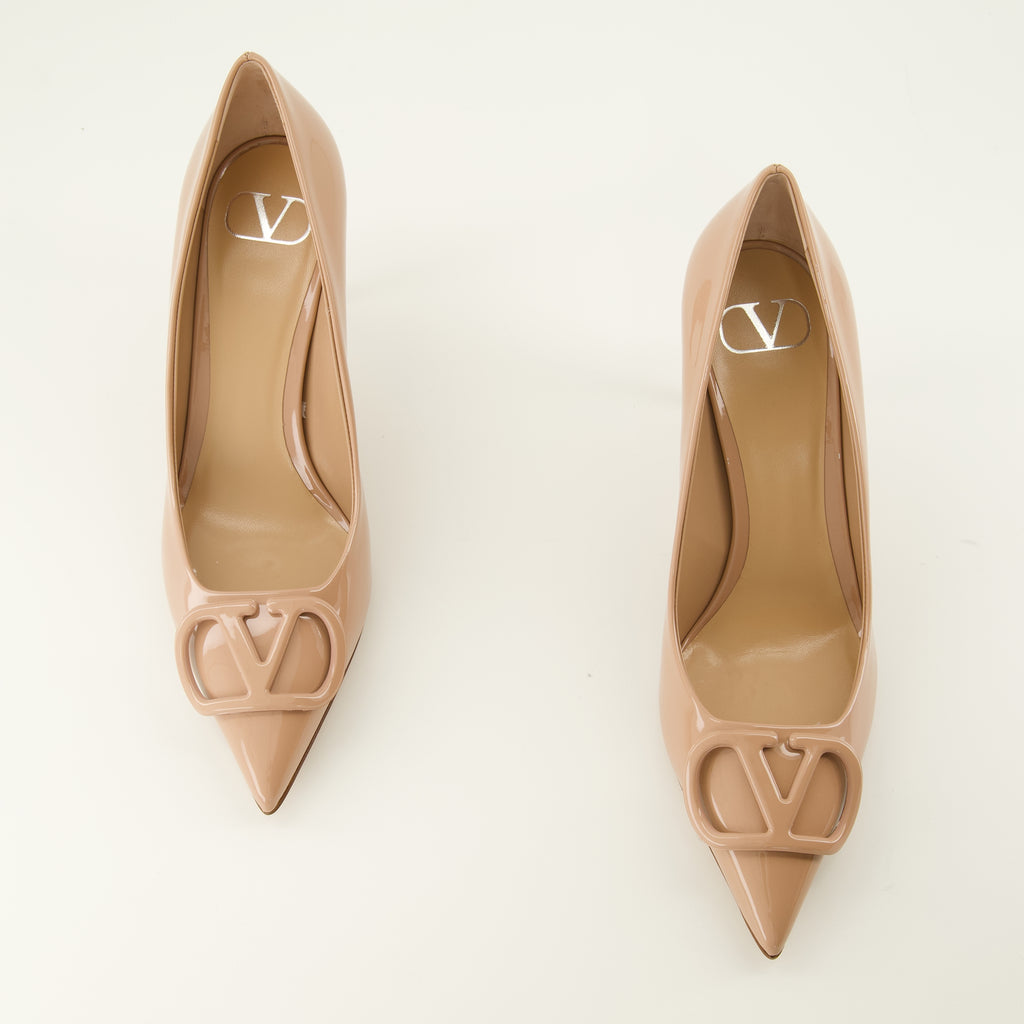 Escarpins VLogo Lackleder Pumps in Beige Valentino Garavani Beige Femme