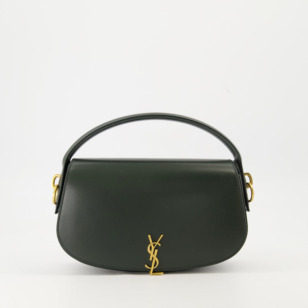 Sacs à main et épaule Dark Green Leather Voltaire Bag Saint Laurent Vert Femme