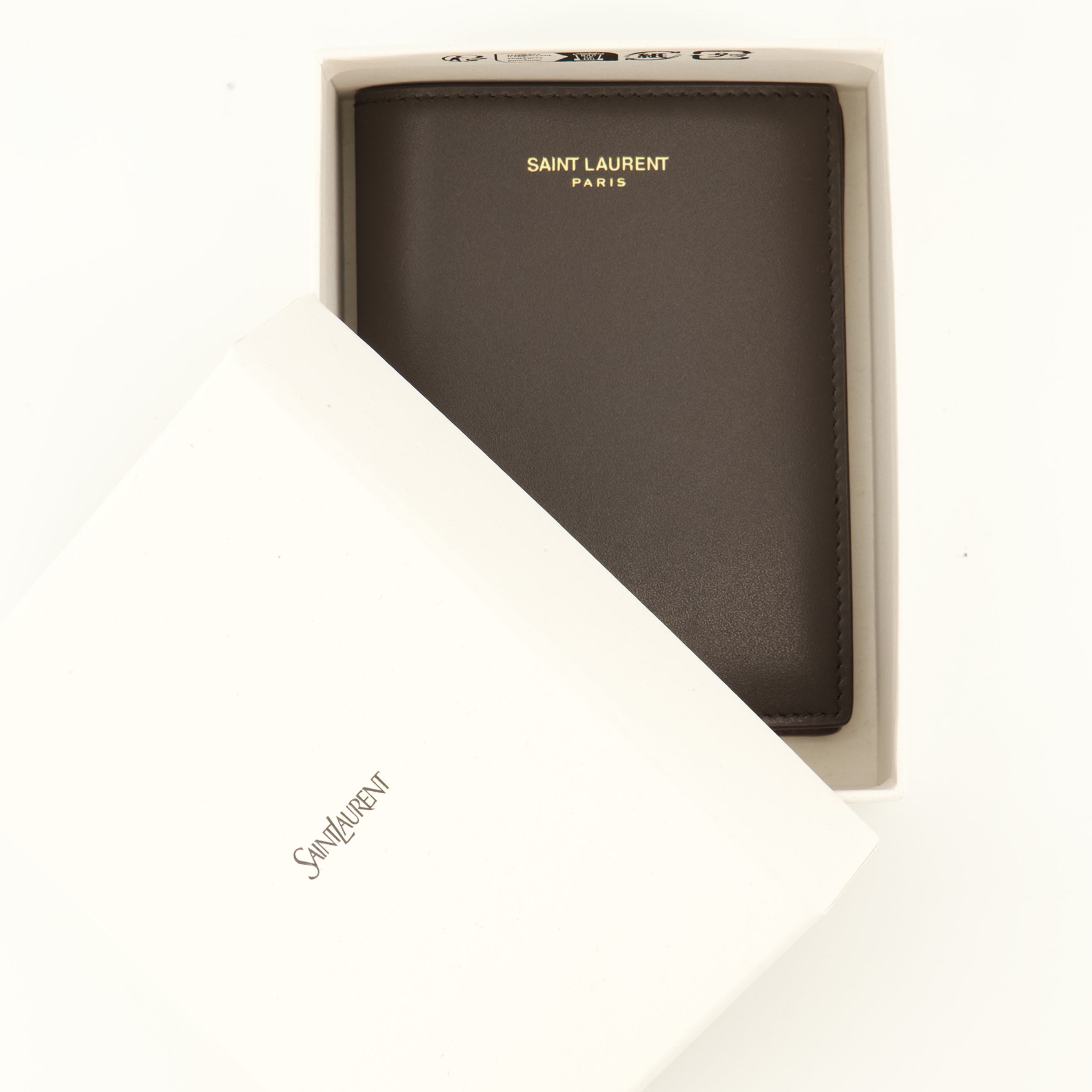 Petite maroquinerie Brown Leather Saint Laurent Paris Wallet Saint Laurent Marron Homme