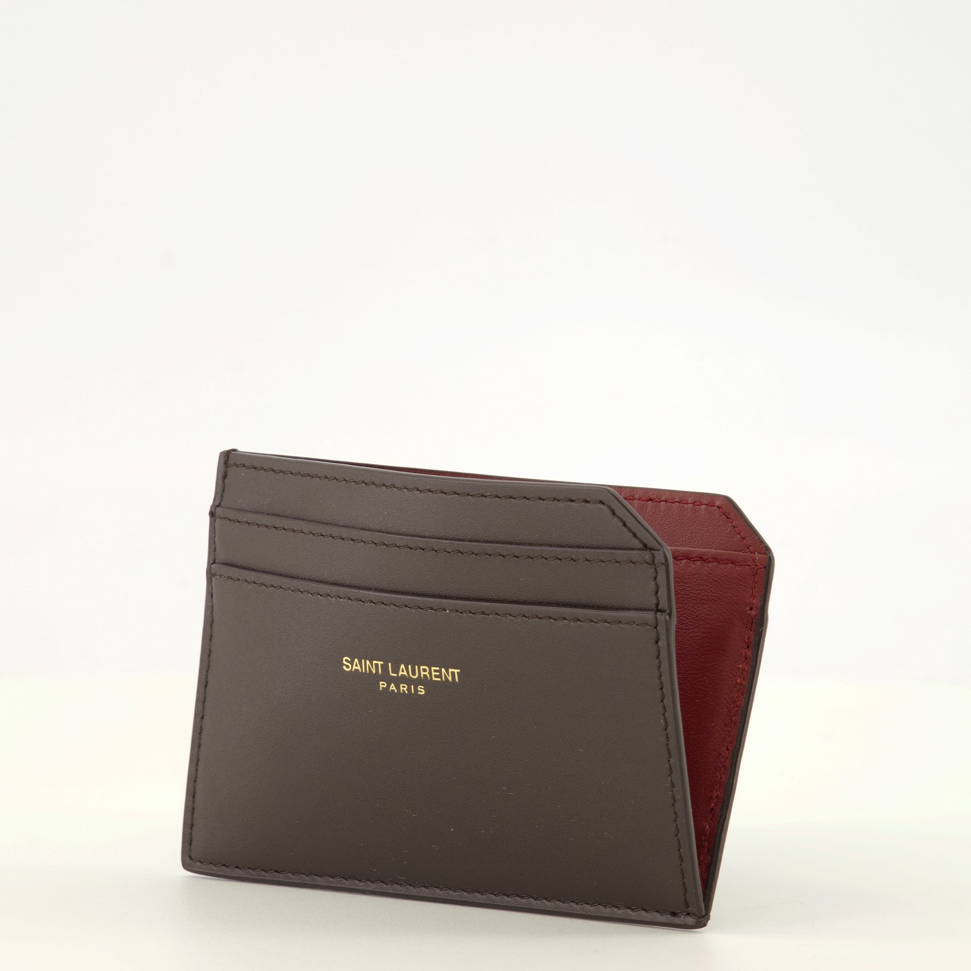 Petite maroquinerie Brown Leather Card Holder Saint Laurent Paris Saint Laurent Marron Homme