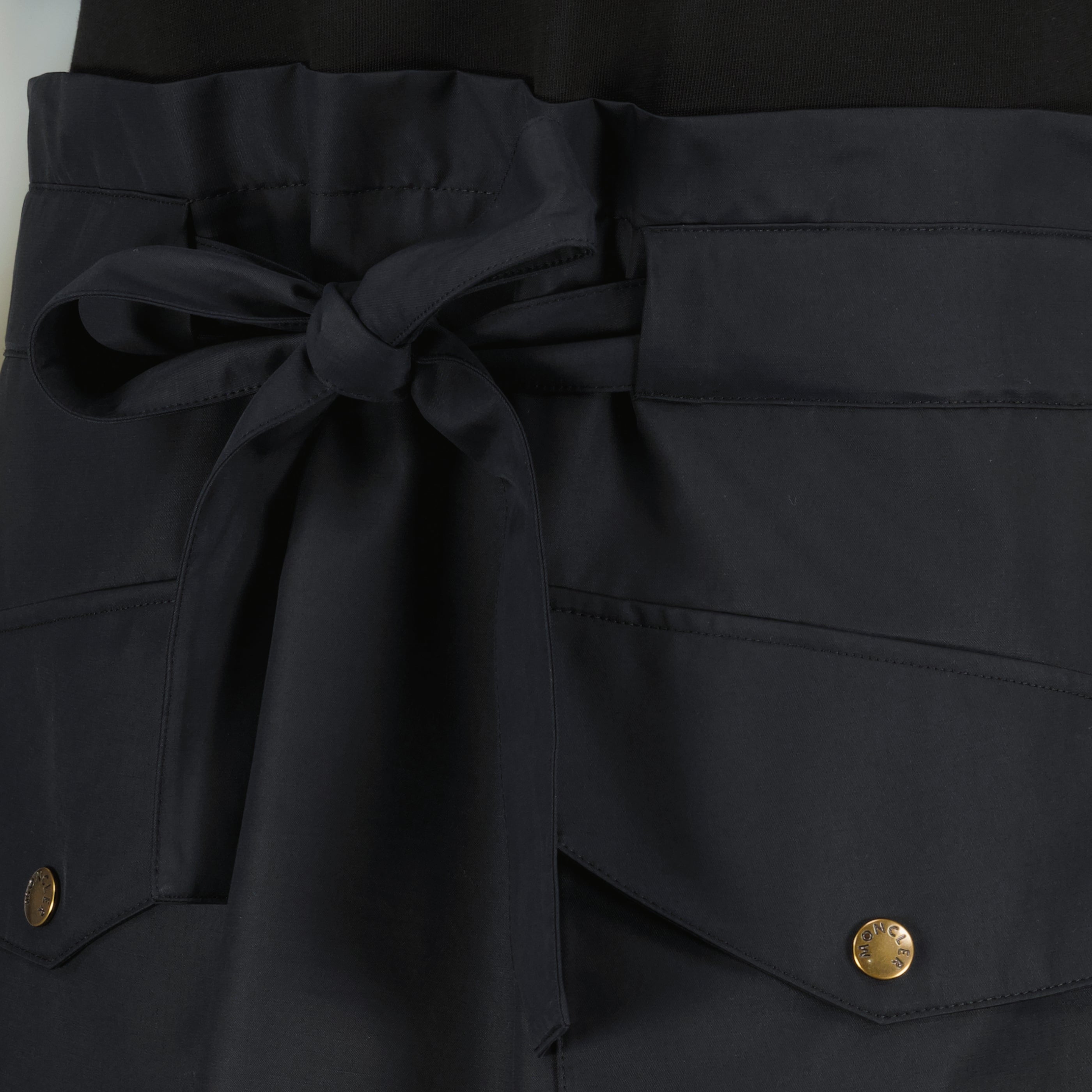 Robes Robe mini ceinturée en coton noir Moncler Noir Femme