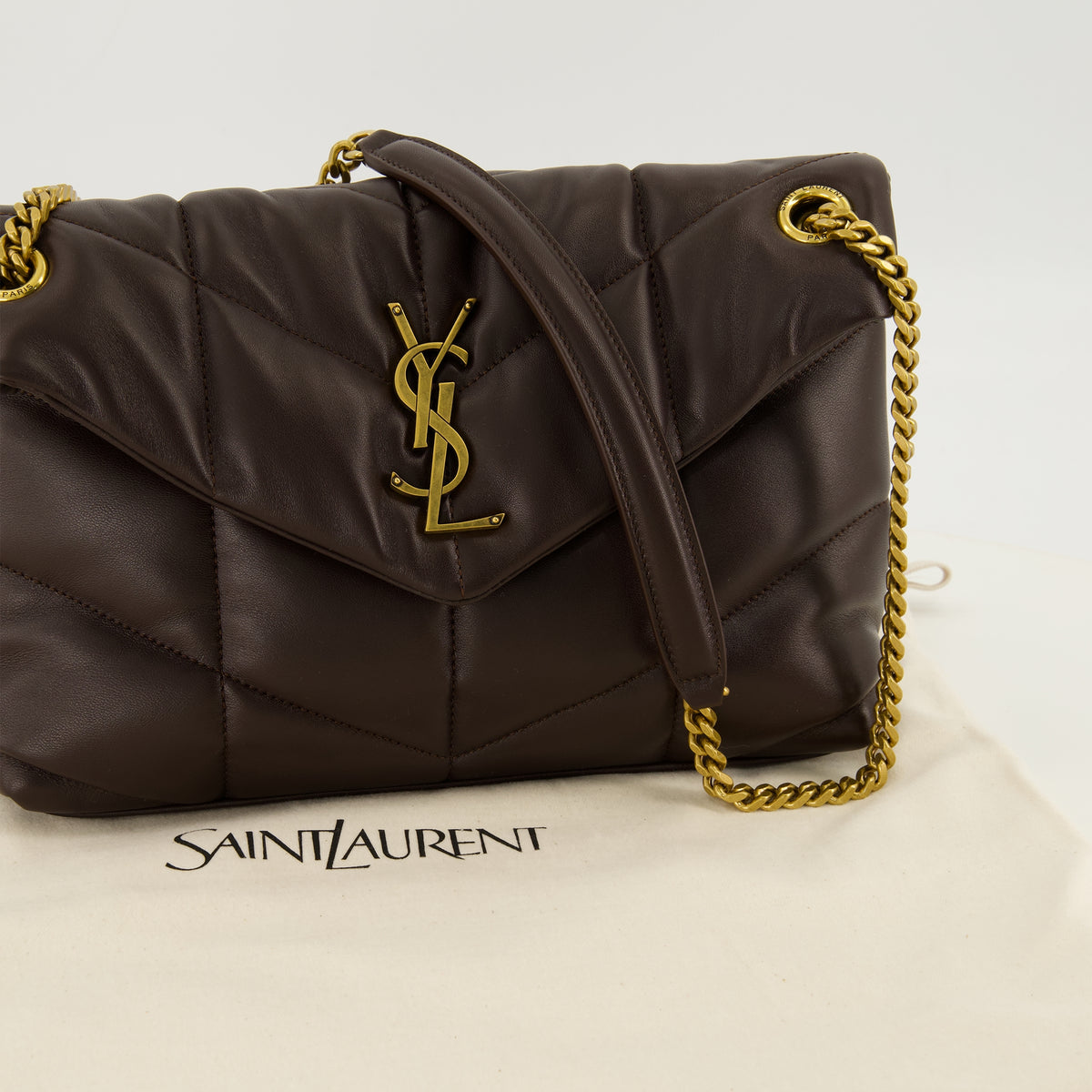 Sacs à main et épaule Sac Puffer small marron Saint Laurent Marron Femme