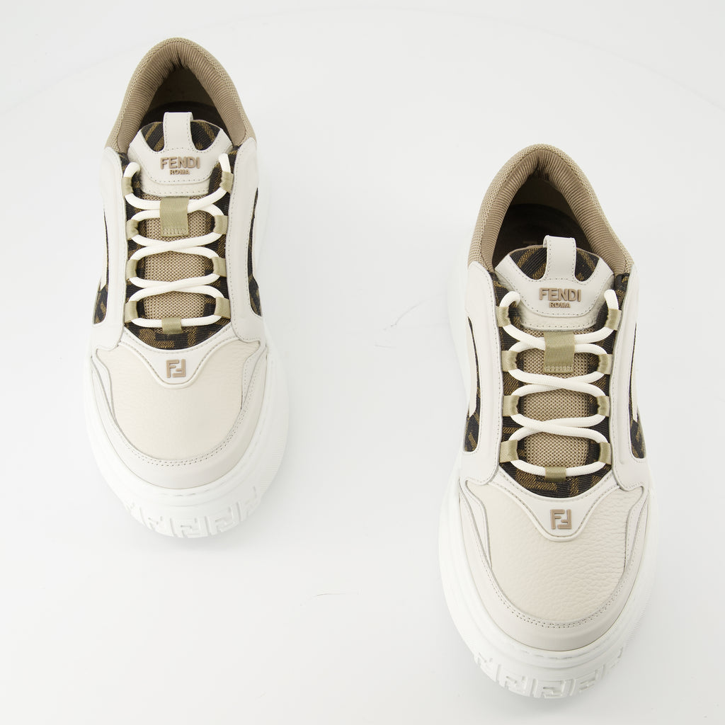 Sneakers Baskets Fendi Force Fendi Beige Homme