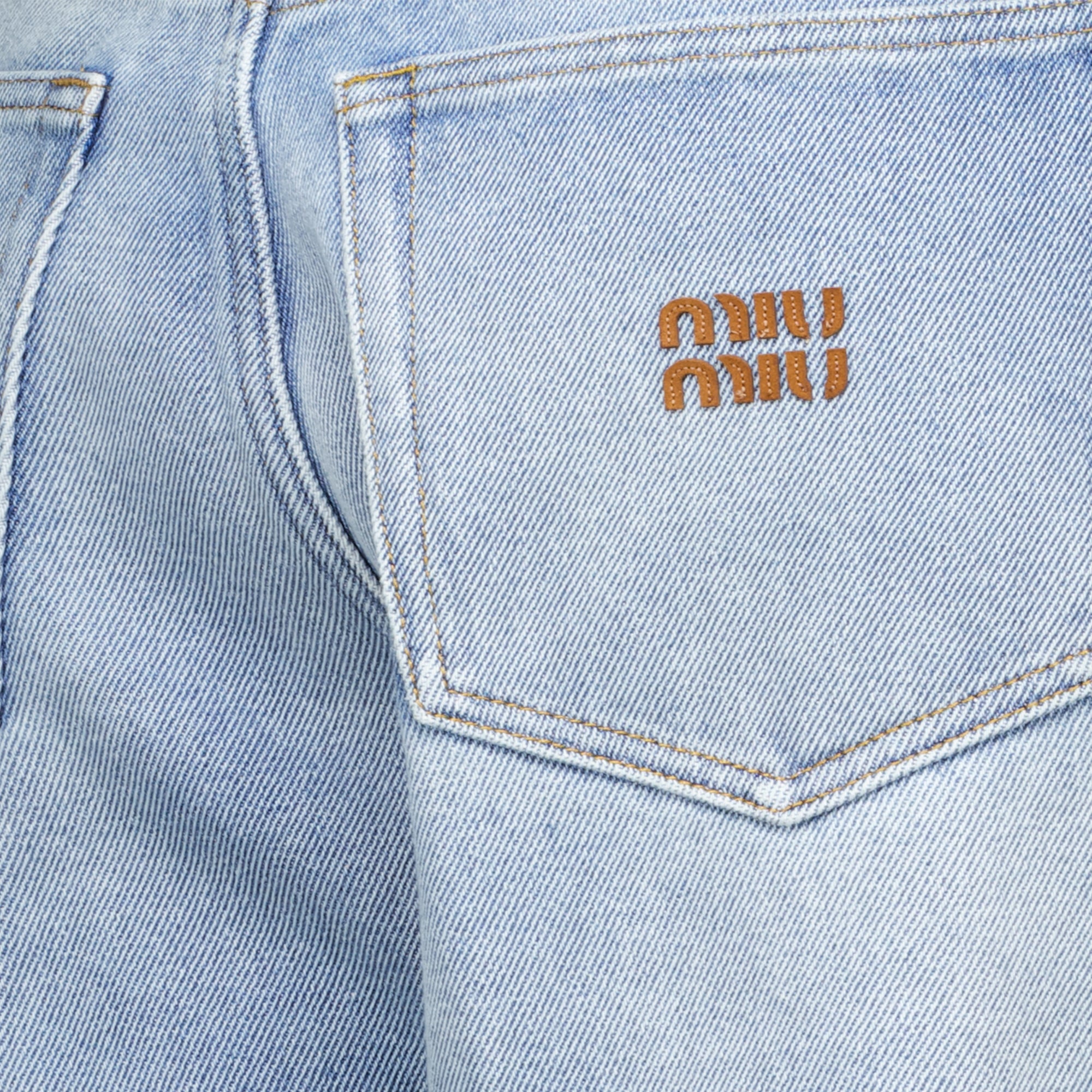 Pantalons Jean en denim bleu Miu Miu Bleu Femme
