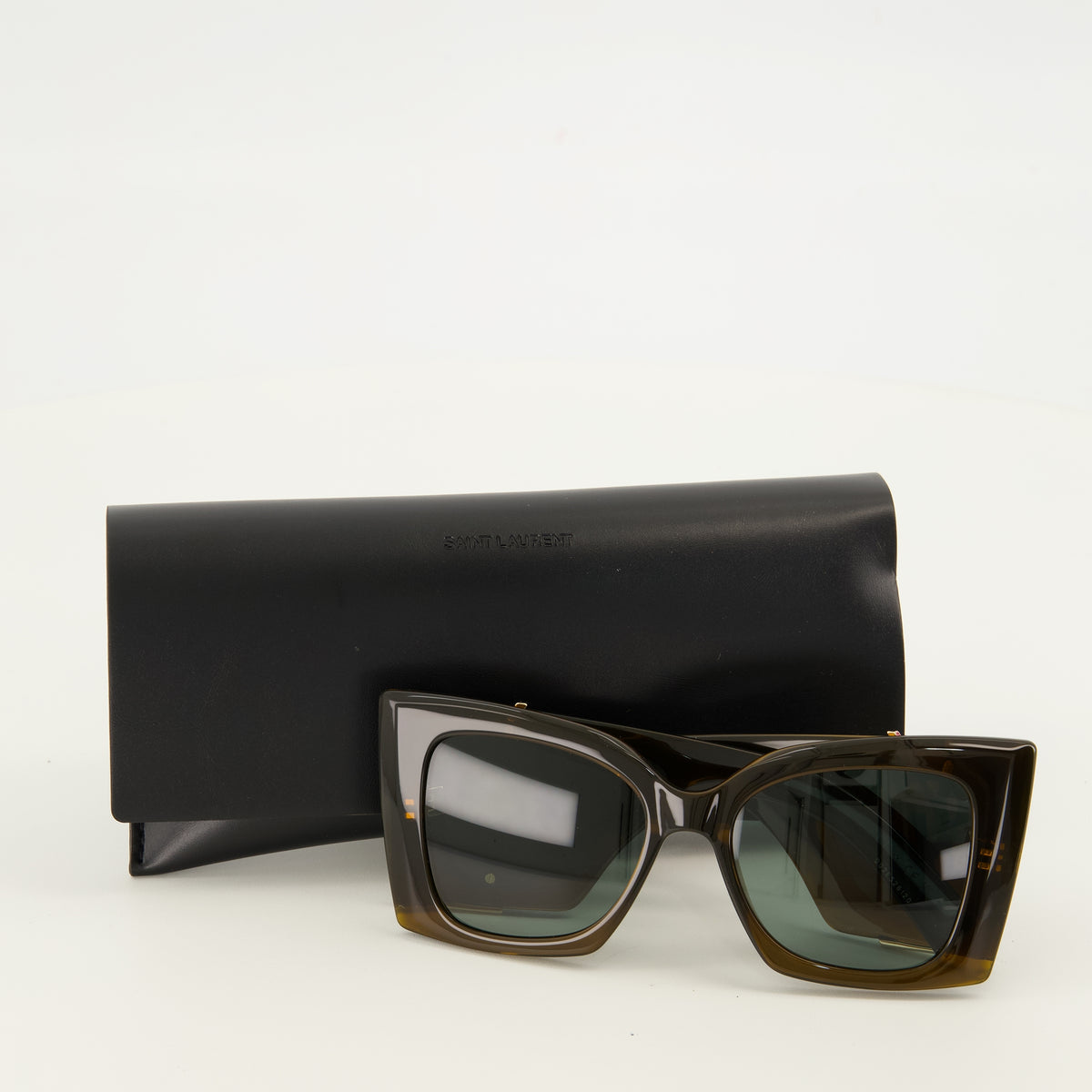 Lunettes SL M119 블레이크 크리스탈 선글라스 Saint Laurent Kaki Femme